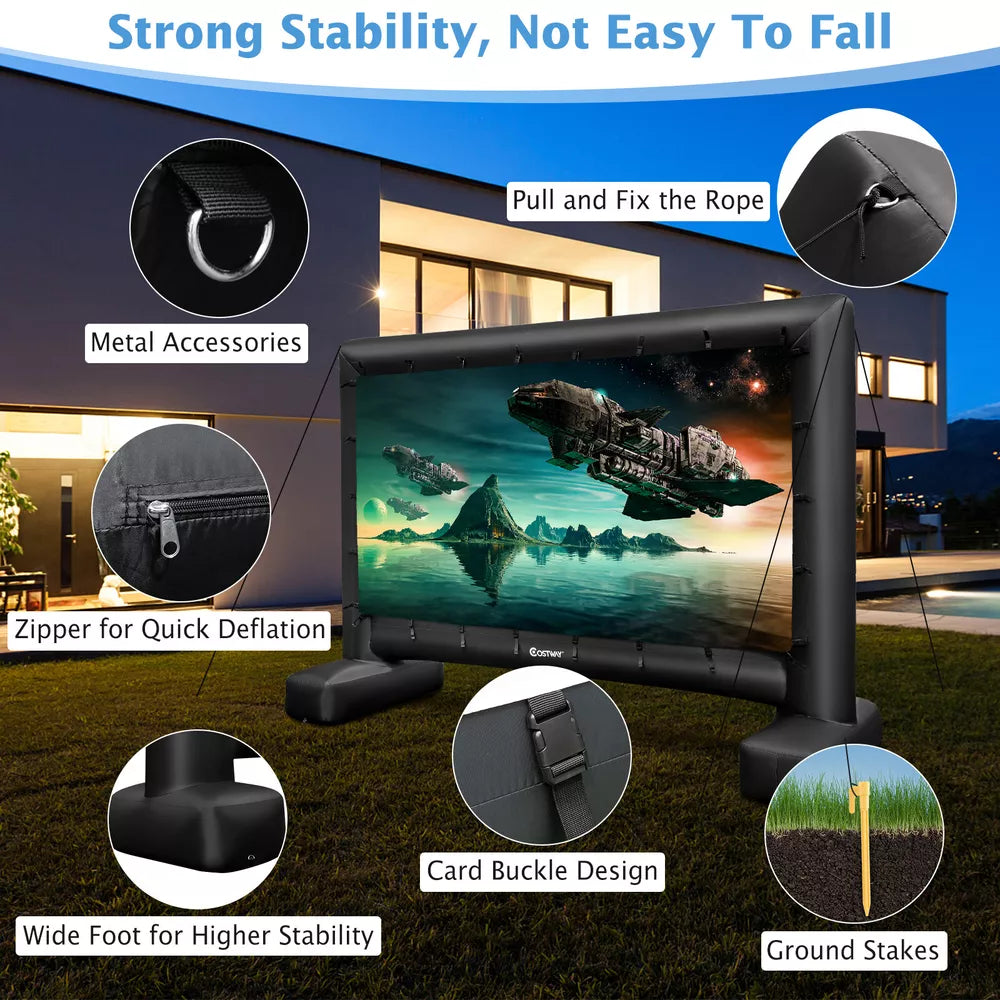 16 FT Inflatable Movie Screen Outdoor 1080P FHD