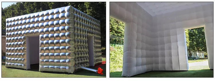 13x13FT Giant Silver Commercial Inflatable Cube Tent for Party Events