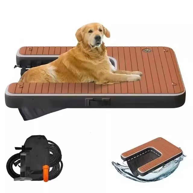 Inflatable Dog Ramp Dock Platform with Non-Slip EVA Foam