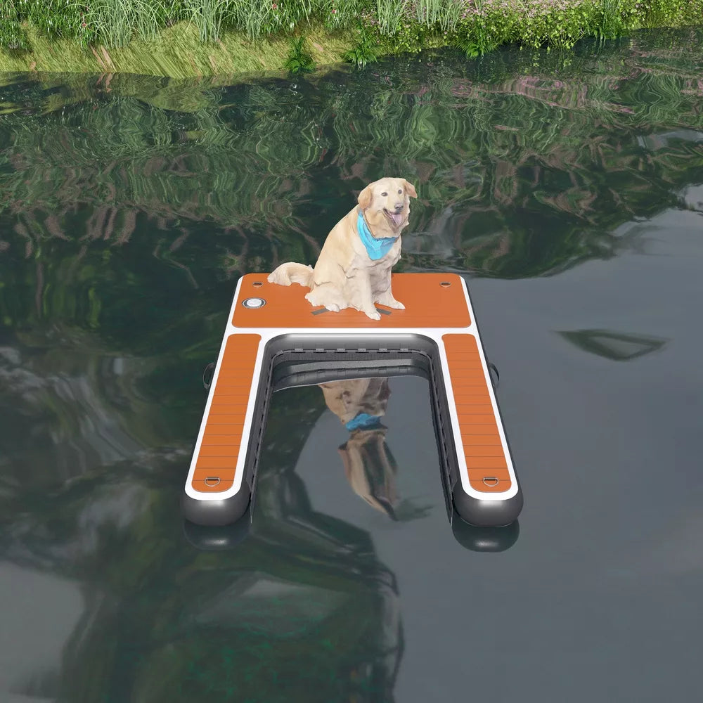 Inflatable Dog Ramp Dock Platform with Non-Slip EVA Foam