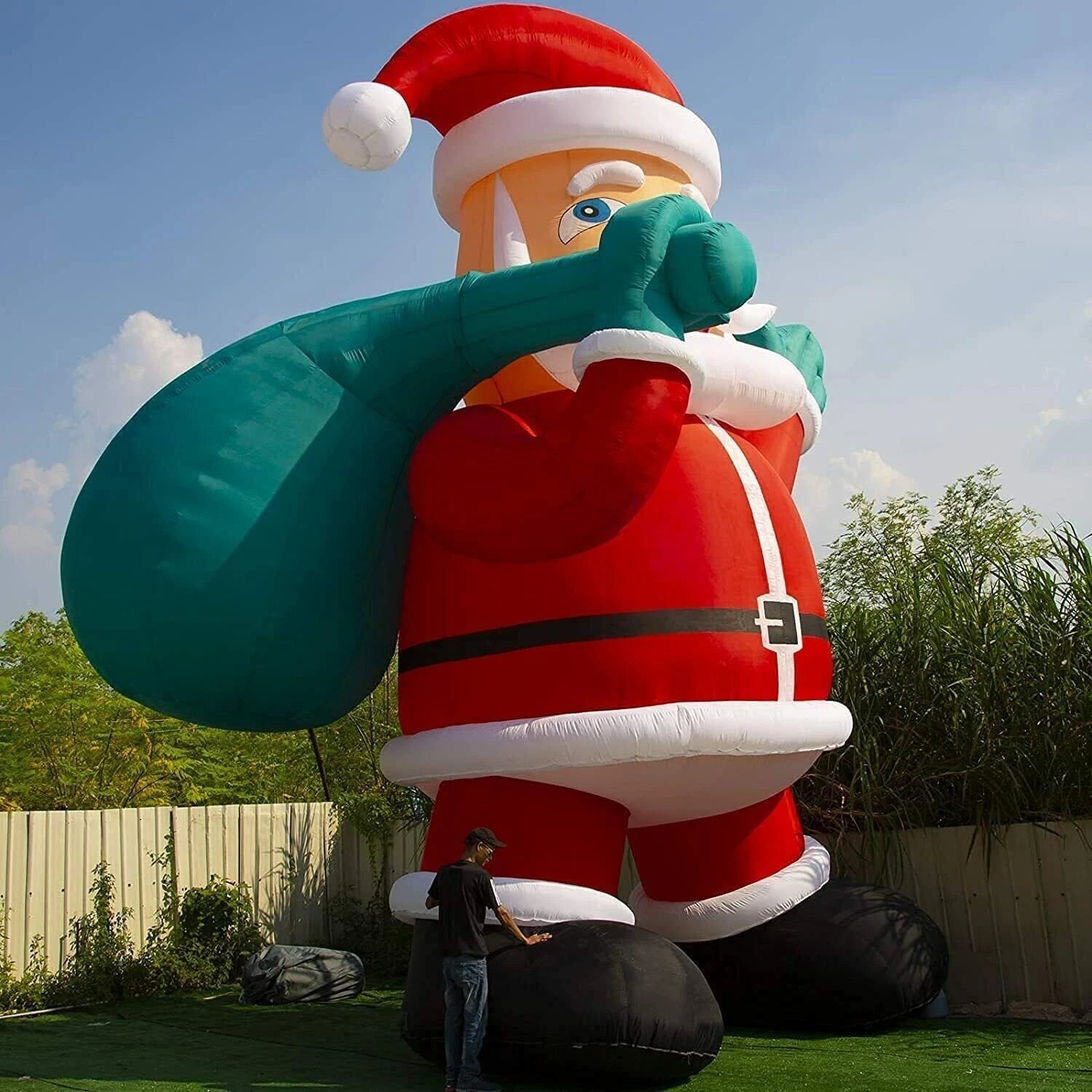 Custom Inflatable Christmas Santa Decoration LED