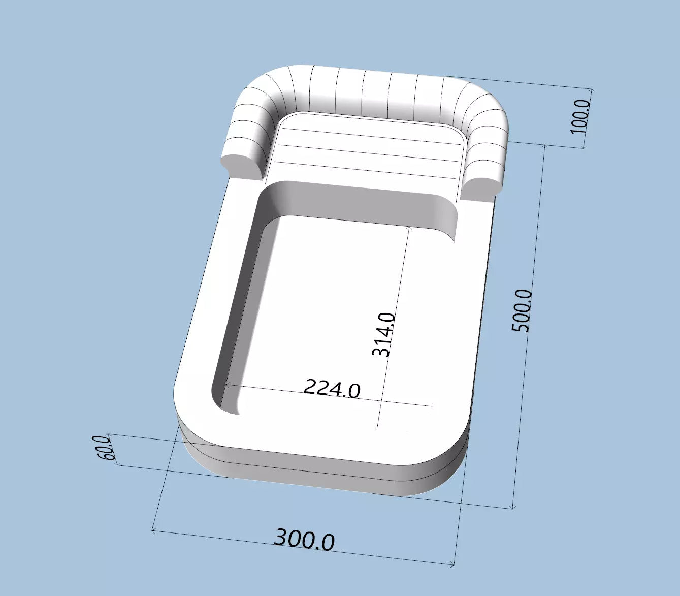 Weißer aufblasbarer Sofapool
