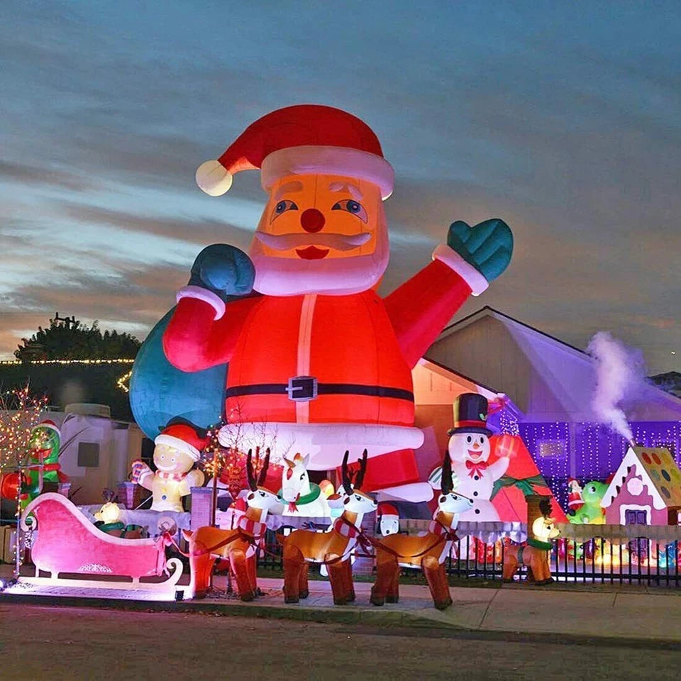 Custom Inflatable Christmas Santa Decoration LED