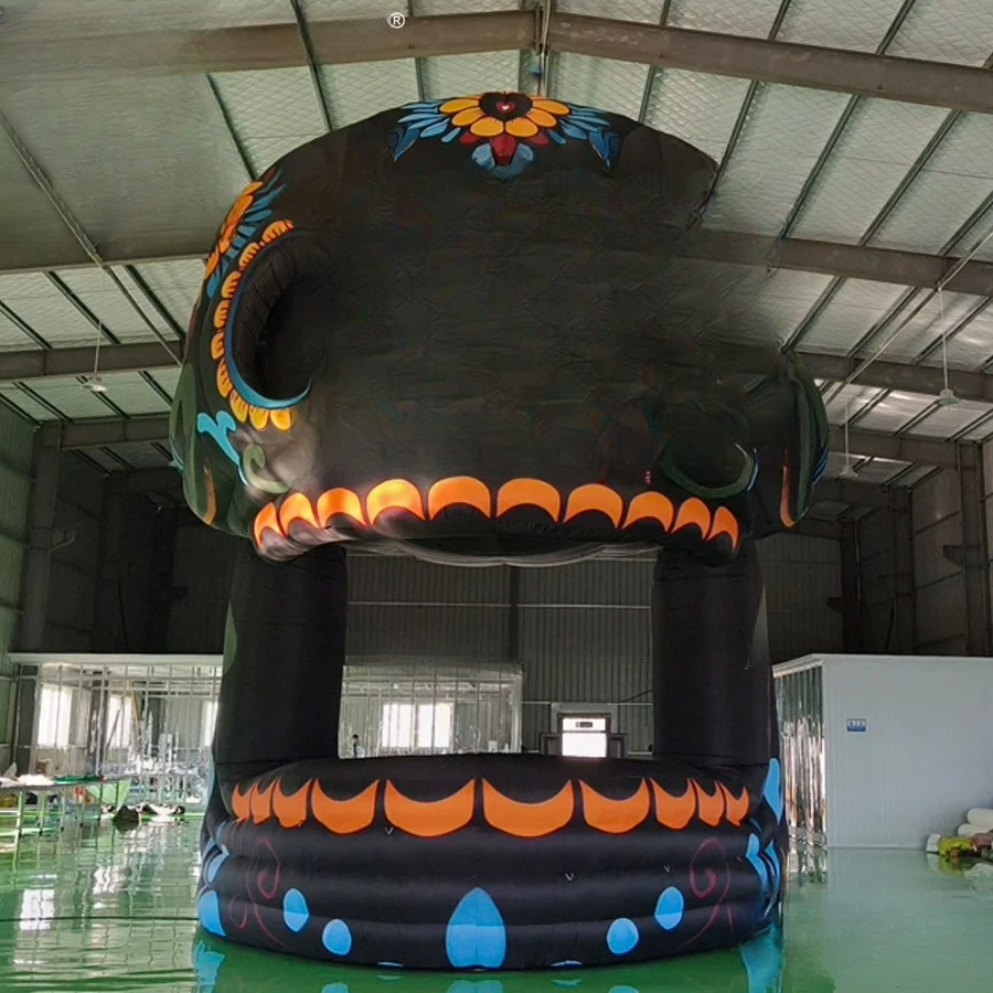 Skeleton DJ Bar Inflatable Booth Halloween Skull Oxford Tent