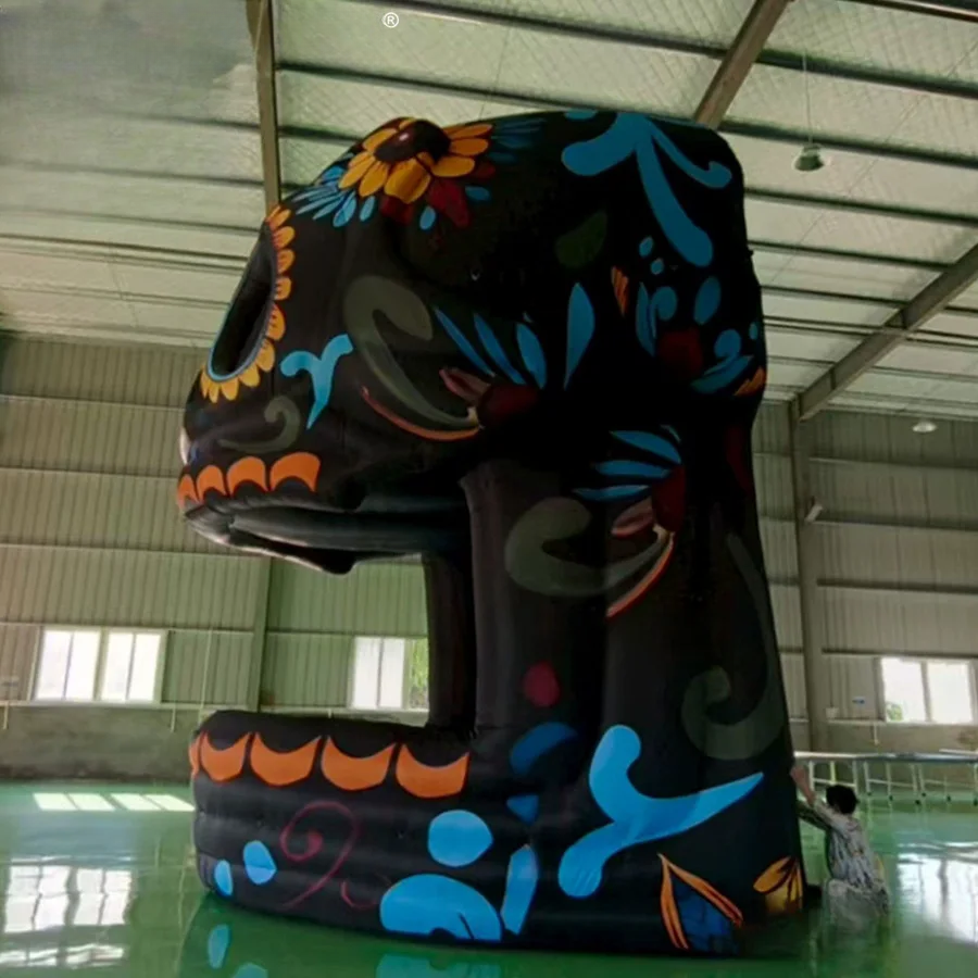 Skeleton DJ Bar Inflatable Booth Halloween Skull Oxford Tent