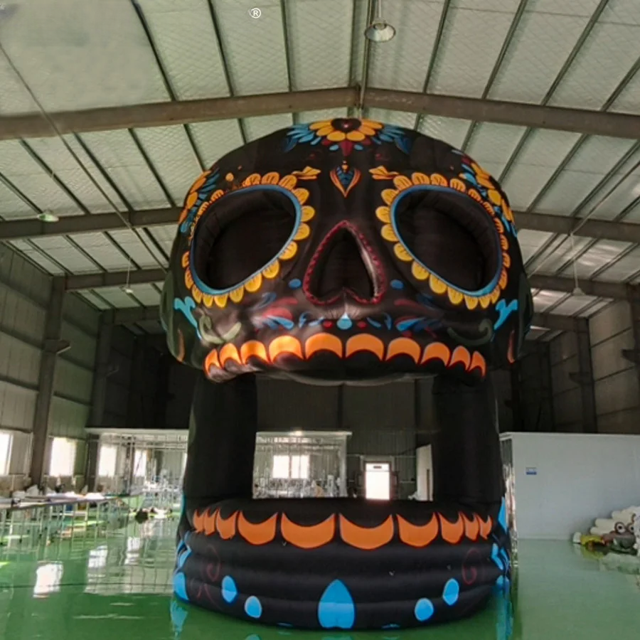 Skeleton DJ Bar Inflatable Booth Halloween Skull Oxford Tent