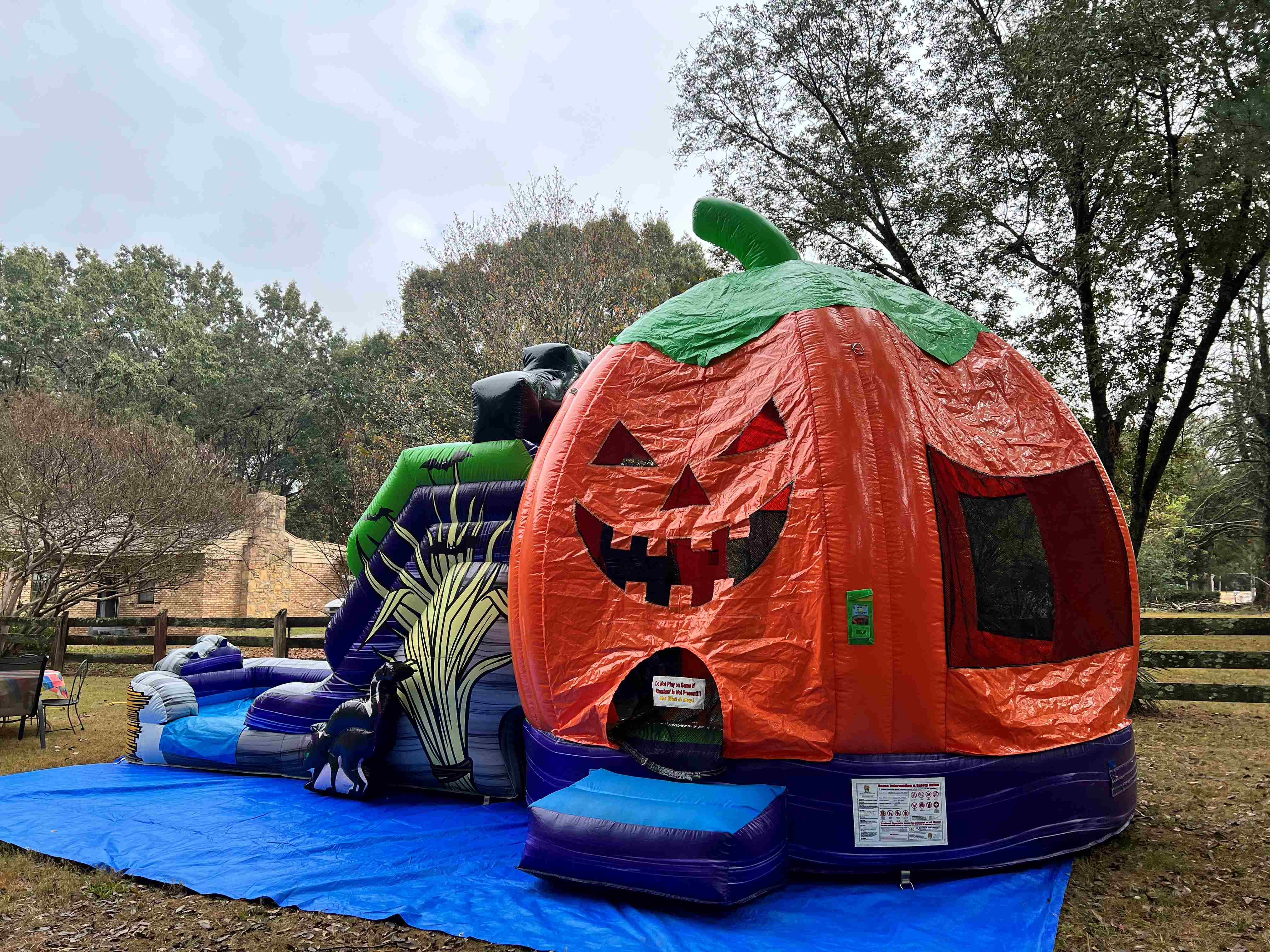 Giant Pumpkin Bounce House with Slide