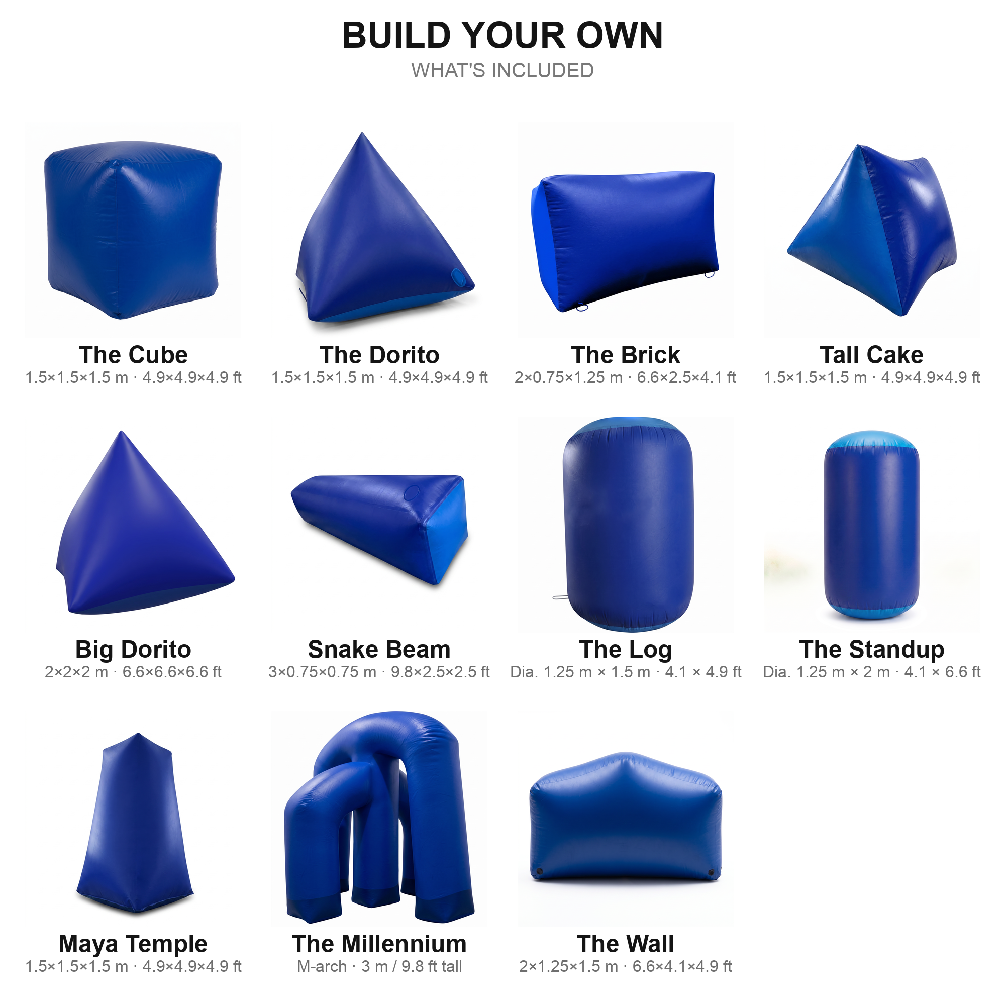 Build Your Own — all 11 blue bunker shapes