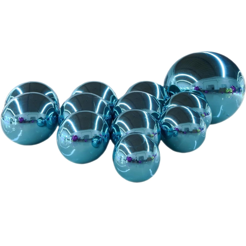 Glitzy Sphere Light Blue Inflatable Mirror Balls