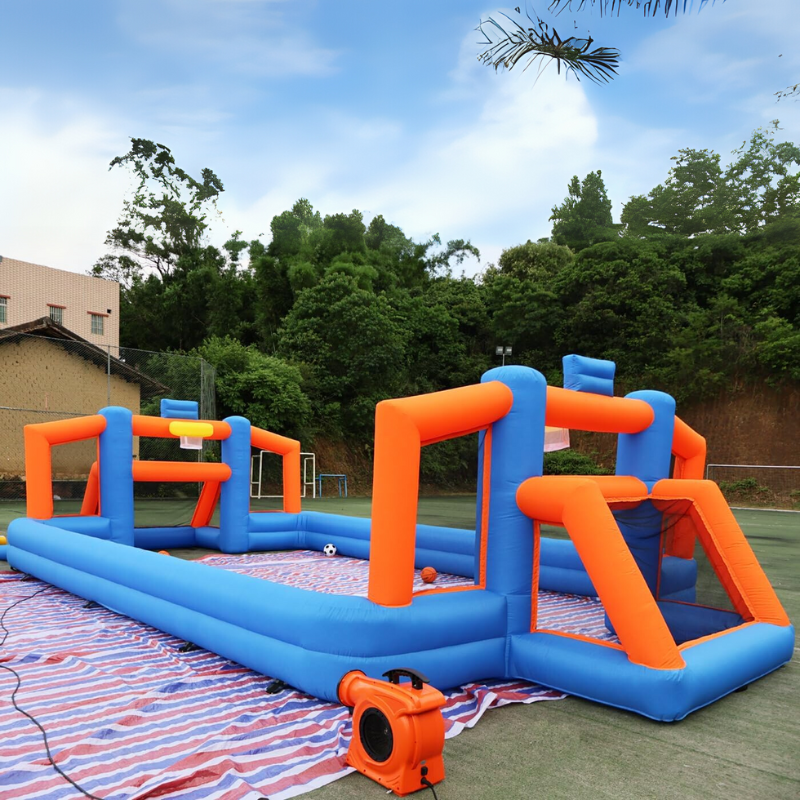 Inflatable Dual sport Soccer Basketball Court