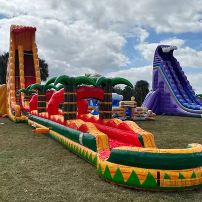 Inflatable Tropical Water Slide with Pool