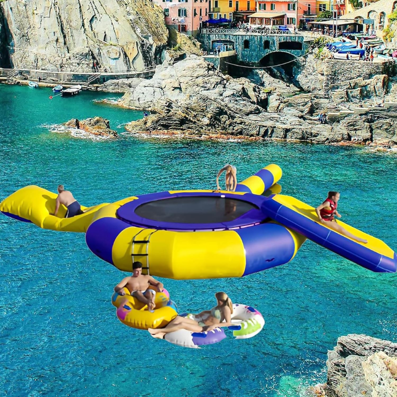 Aqua Inflatable Water Slide & Trampoline