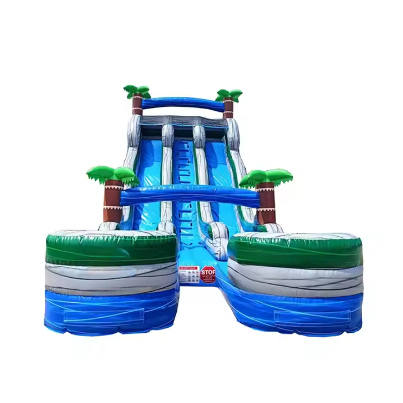 Palm Tree Double Lane Inflatable Water Slide