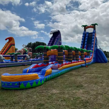 Inflatable Tropical Water Slide with Pool