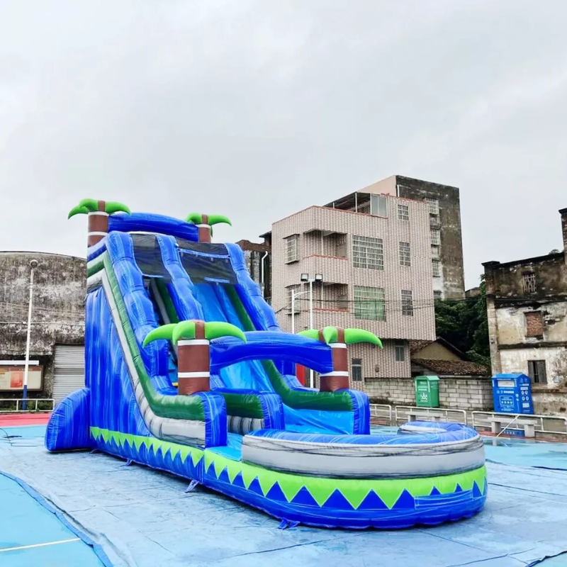 28 Fuß riesige aufblasbare Wasserrutsche & Pool