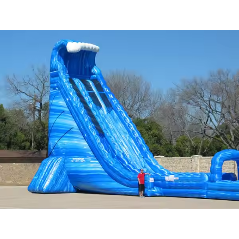 Riesige aufblasbare Wasserrutsche Epic Blue Crush für Erwachsene