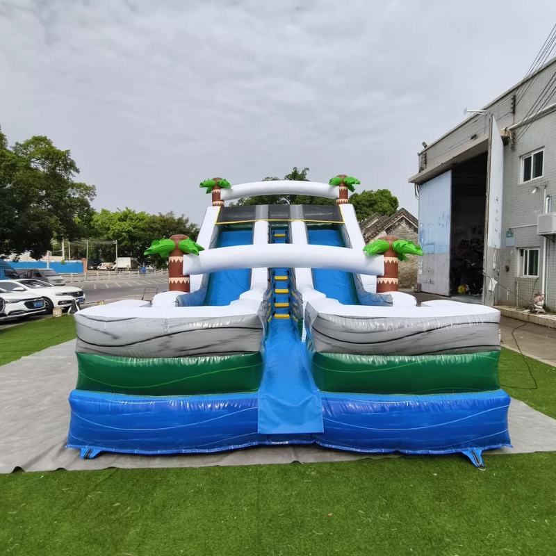 27ft Riesen-Hüpfburg-Wasserrutsche – Nasses & trockenes Outdoor-Vergnügen