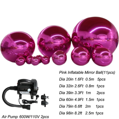 Glow Sphere Pink Inflatable Mirror Balls