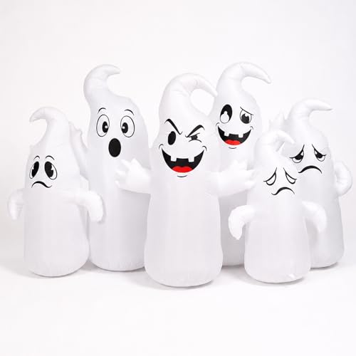 Halloween Inflatable 6 Cute Ghosts with LED Yard Decoration