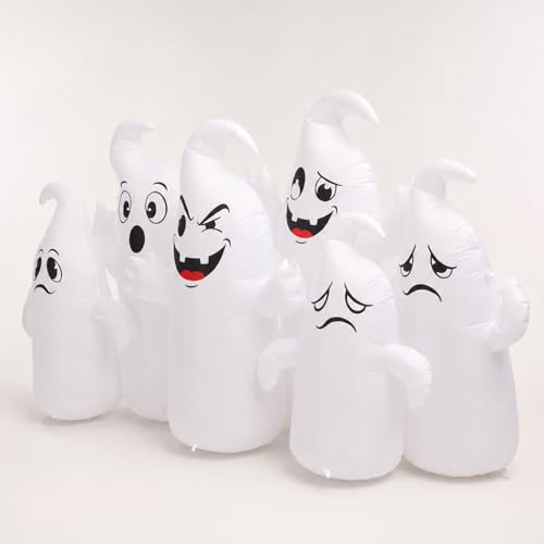 Halloween Inflatable 6 Cute Ghosts with LED Yard Decoration