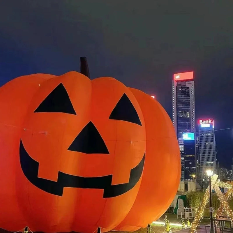 Décoration gonflable géante d'Halloween en forme de citrouille à LED