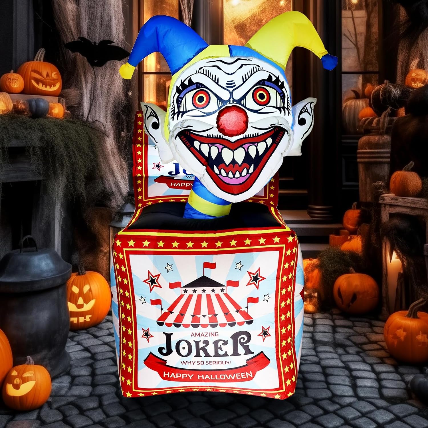 10 Ft Halloween Inflatable Clowns Arched Door Outdoor Decorations, Day of The Dead Blow Up Yard Decor with Built-in LED Light (Plug in) for Lawn Home Dia de Los Muertos Party Indoor Outdoor