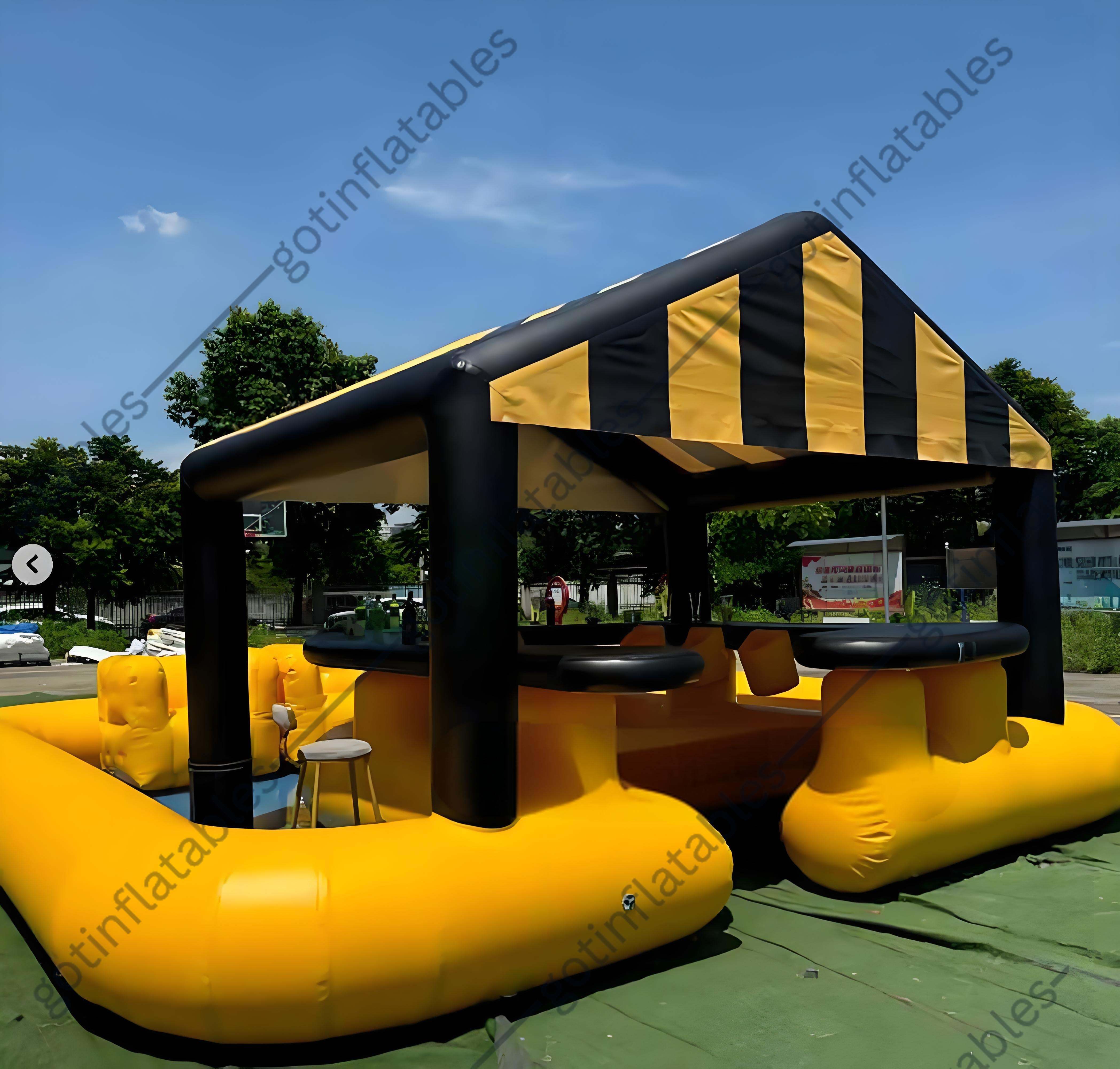 Inflatable Pool Bar – 21x21ft Yellow Bar for Party & Event Rentals ...