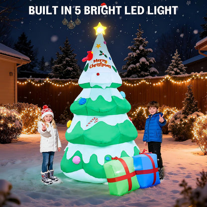 8 FT Christmas Inflatables Tree Decorations Outdoor - Blow Up Christmas Decorations Outdoor Yard Garden Lawn & Indoor Xmas Holiday Party - Inflatable Christmas Tree with LED Lights top Star
