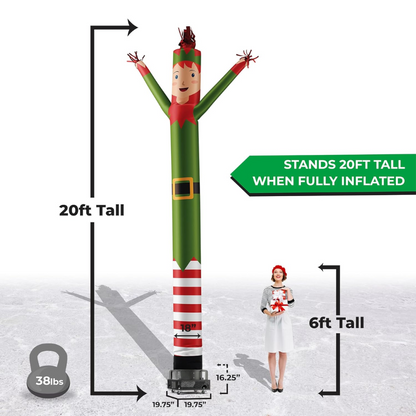 20ft Holiday Elf Inflatable Tube Man