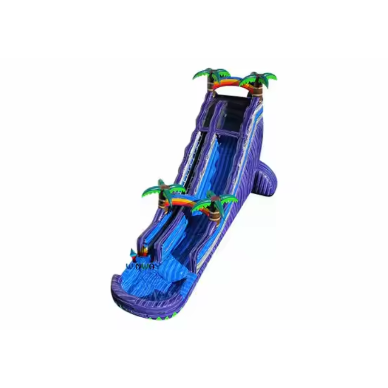 Purple Tropical Inflatable Water Slide