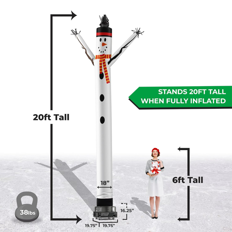 Snowman Air Dancer - 20ft Inflatable Tube