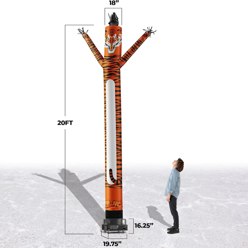 Aufblasbarer Tiger-Schlauchmann – 6m großer tanzender Air Dancer für die Unternehmenswerbung