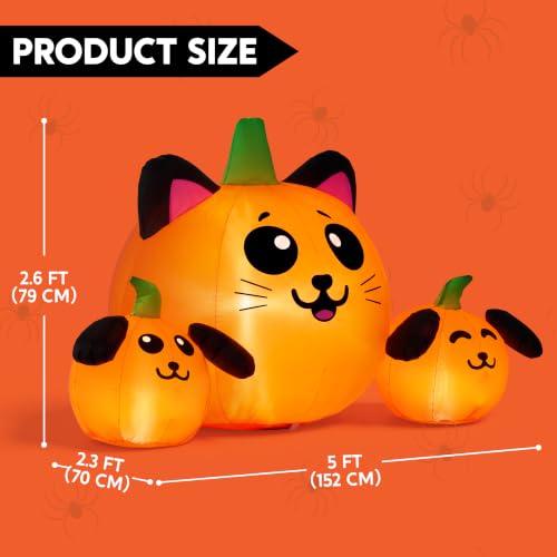 Halloween Inflatable Pumpkin Cat and Dog Decoration