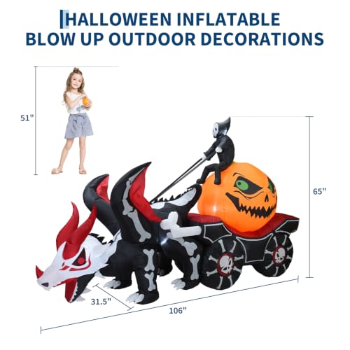 Halloween Decorations Outdoor Grim Reaper Dragon Carriage Inflatable