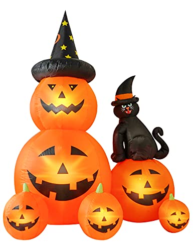 6 FT Halloween Inflatable Outdoor Decor Ghost Pumpkin Black Cat