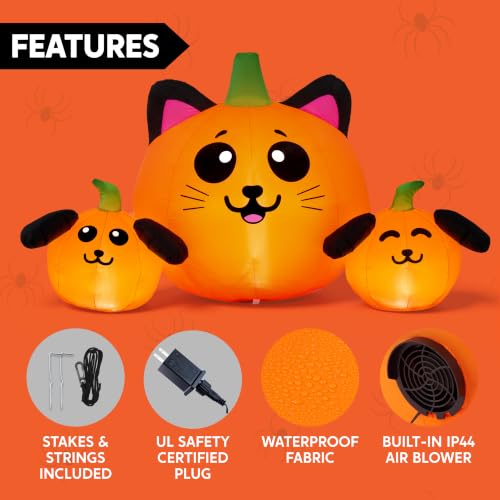 Halloween Inflatable Pumpkin Cat and Dog Decoration