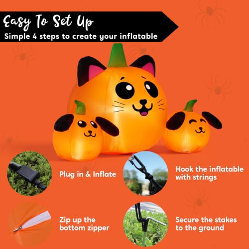 Halloween Inflatable Pumpkin Cat and Dog Decoration