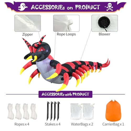 Centipede Inflatable Outdoor Decor with LED Lights