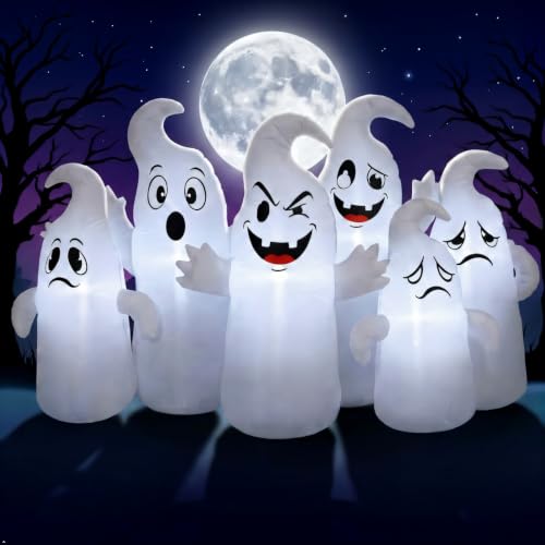 Halloween Inflatable 6 Cute Ghosts with LED Yard Decoration