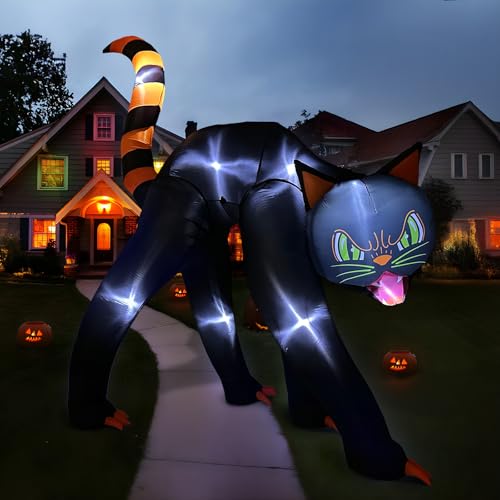 Giant Halloween Inflatables Outdoor Decorations Black Cat