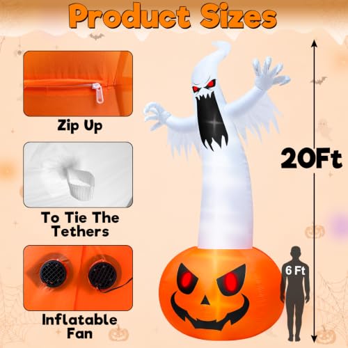 Super Giant Halloween Inflatables Pumpkin Ghost Decoration