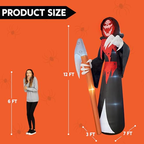 Grim Reaper Tall Halloween Inflatable Outdoor Decoration Display