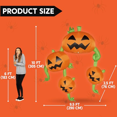 Halloween Inflatable Outdoor Roof Pumpkin Display
