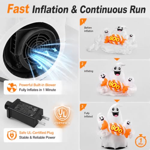 Inflatable Ghost Yard Decor for Halloween Events