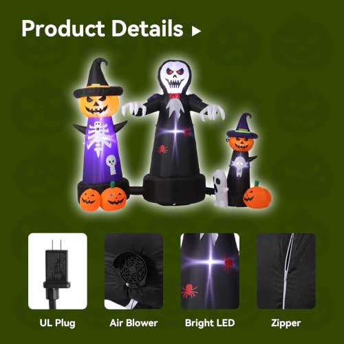 Halloween Inflatables 7-in-1 Outdoor Yard Decoration LED Lights