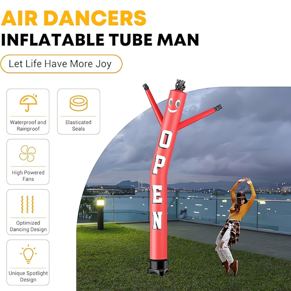 Open Inflatable Wacky Tube Man - 10FT Outdoor Spotlight Puppet