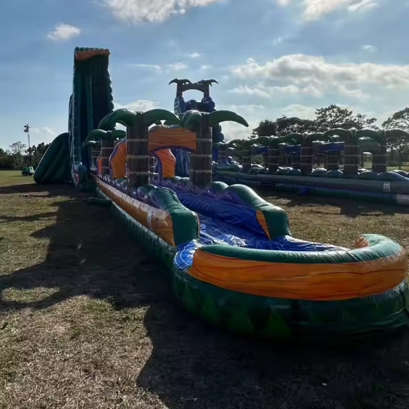 Inflatable Tropical Water Slide with Pool