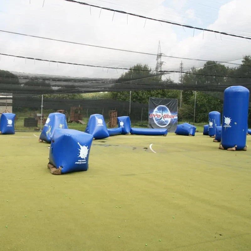 Blue inflatable bunker field layout