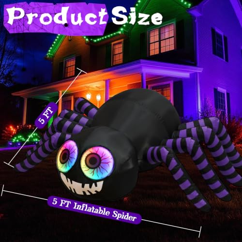 Lighted Halloween Inflatable Outdoor Giant Spider for Seasonal Displays