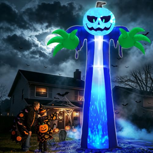 Inflatable Pumpkin Ghost for Halloween Yard Display